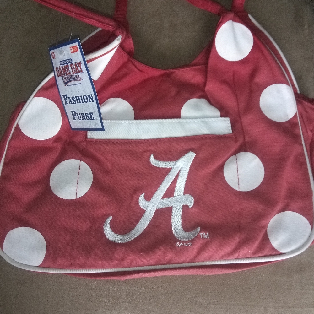 ALABAMA CRIMSON TIDE POLKA DOT LOGO HANDBAG